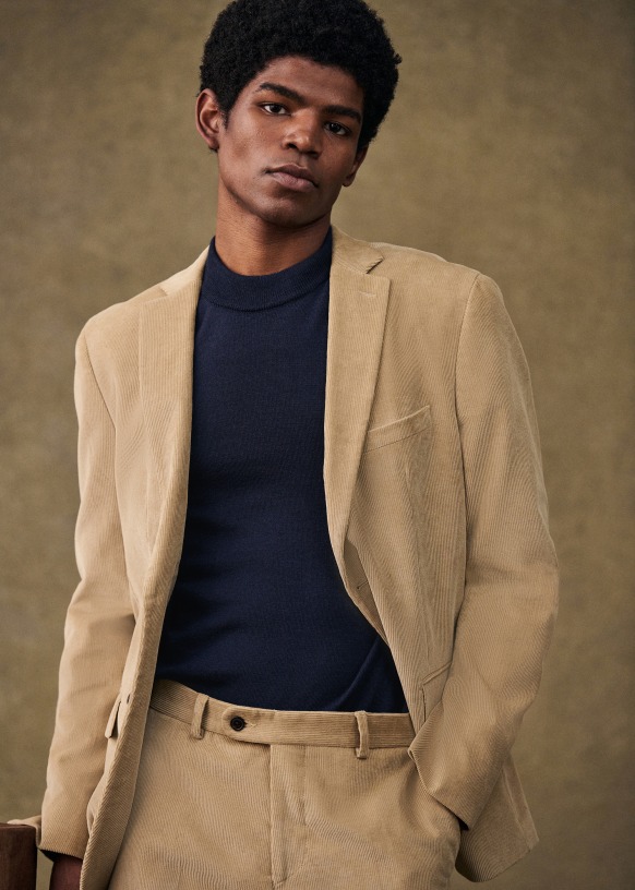 Warren Velours Suit jacket Beige Organic Cotton Sezane