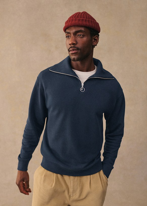 Malvek Sweat-Shirt - Navy - Organic Cotton - Octobre Éditions