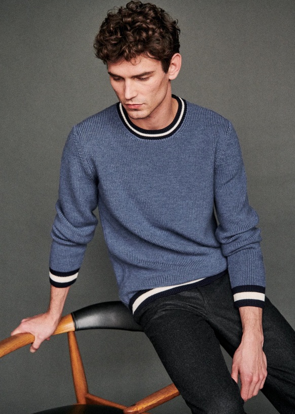 Cooper Sweater - Mottled Blue - Wool - Octobre Éditions