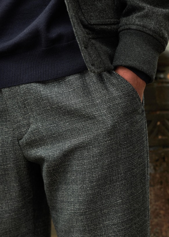 Danny Wool Trousers - Charcoal Grey - Wool - Octobre Éditions