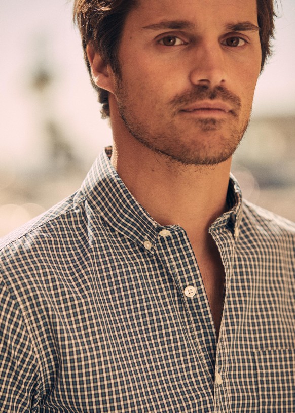 Charlie Poplin Shirt Small Green Checks Cotton Octobre Éditions