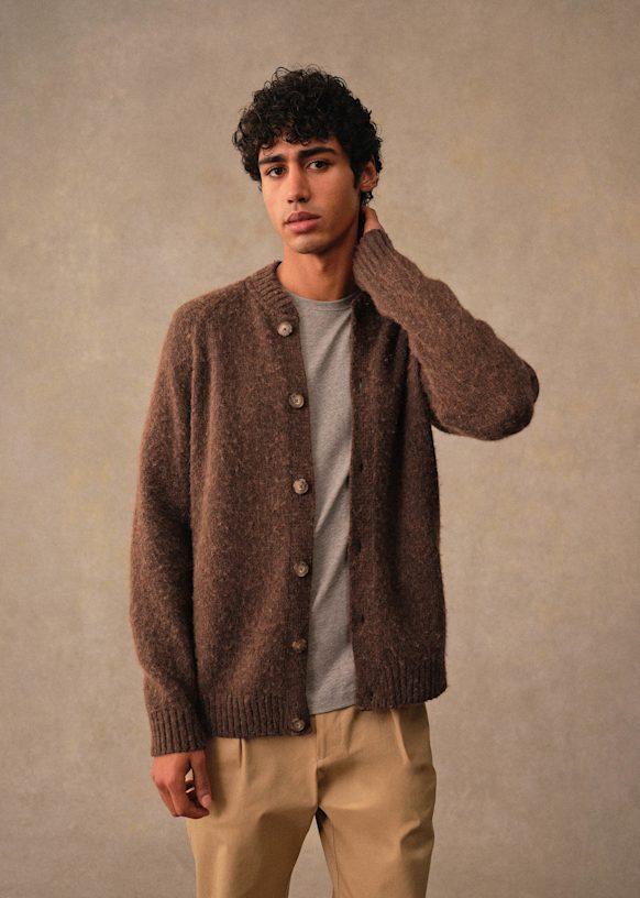 Trudel Cardigan - Brown - Wool - Octobre Éditions