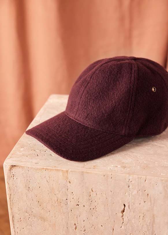 Maroon suede cap sale