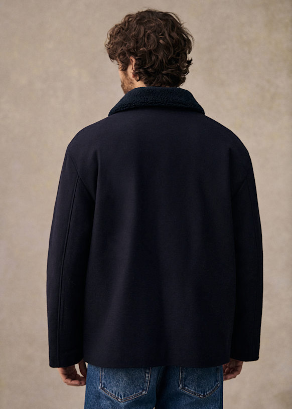 SUNSEA」 Cut Off Melton Blouson/Ash Navy SUNSEA」 Cut Off Melton