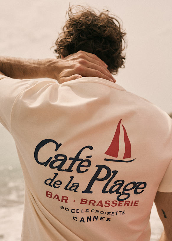 Café de la Plage T-Shirt - Ecru - Organic cotton - organic textile