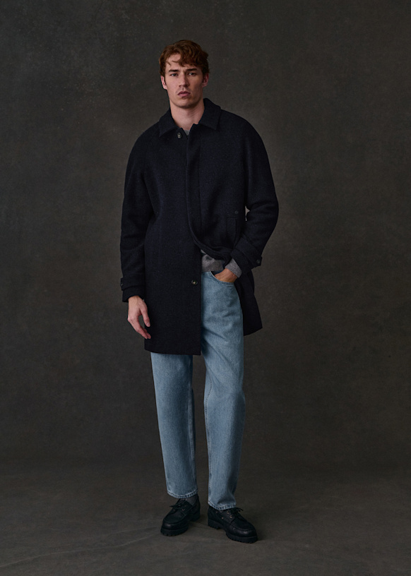 Weldon Coat - Charcoal Grey Speckled - Wool - Sézane