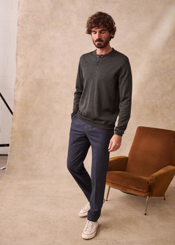 Carl Trousers - Navy - Wool - Octobre Éditions