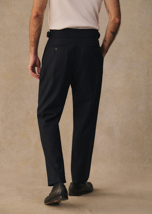 Terence Straight Pants - Deep Navy - Wool - Octobre Éditions