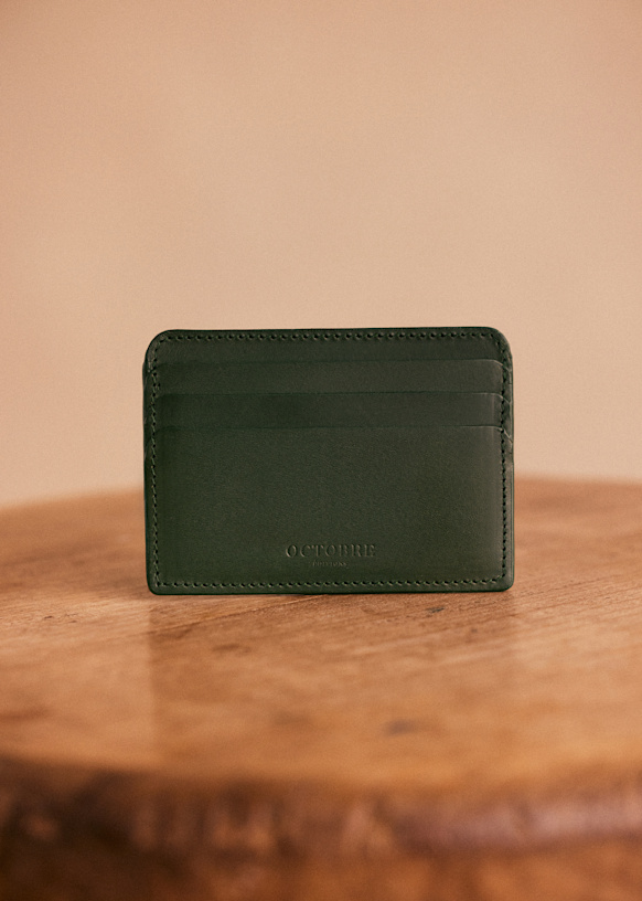 Porte-cartes Ewen - Vert - Cuir - Sézane