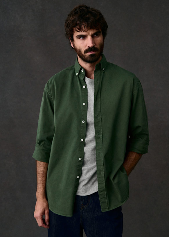 Charlie Oversize Shirt - Washed Blue - Cotton - Sézane