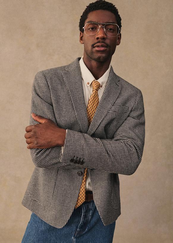 Riddle Jacket - White / Black houndstooth - Wool - Sézane