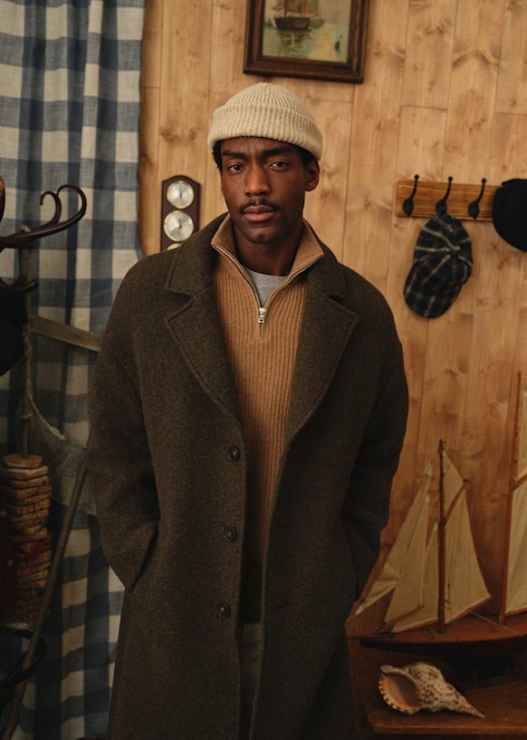 Hugh Coat - Olive Green - Wool - Octobre Éditions