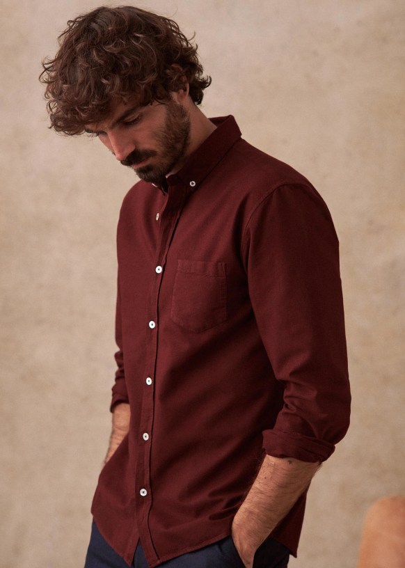 Burgundy deals oxford shirt