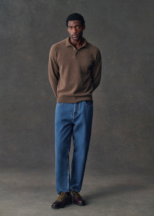 マウリッツィオ ペコラーロ カシミヤ リネン混 ニットアンサンブル Moreno Sweater - Heather Brown - Wool - Octobre Éditions