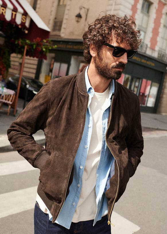 Suede Harvey Teddy - Camel - Leather - Sézane