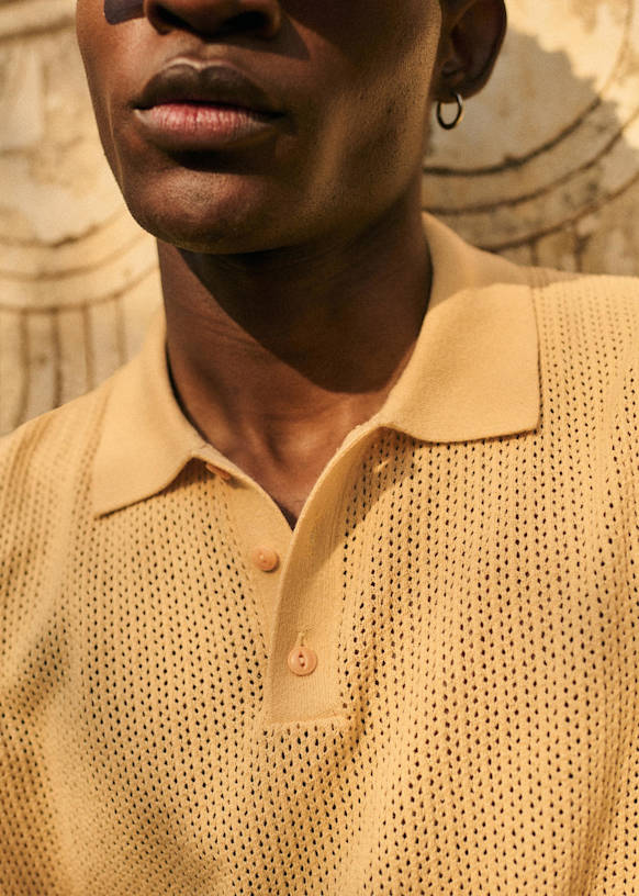 Devan Knit Polo - Pale Yellow - Cotton - Sézane