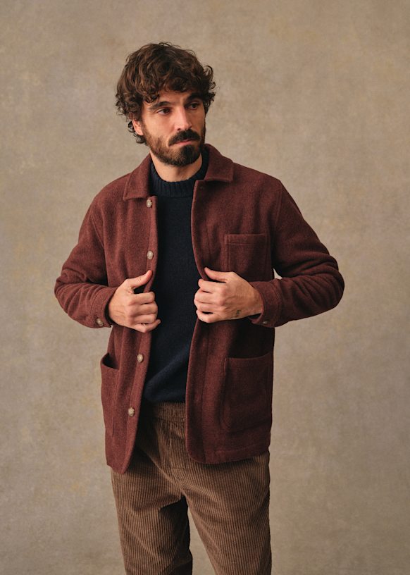Nelson Jacket - Chevron Camel / Brown - Wool - Sézane