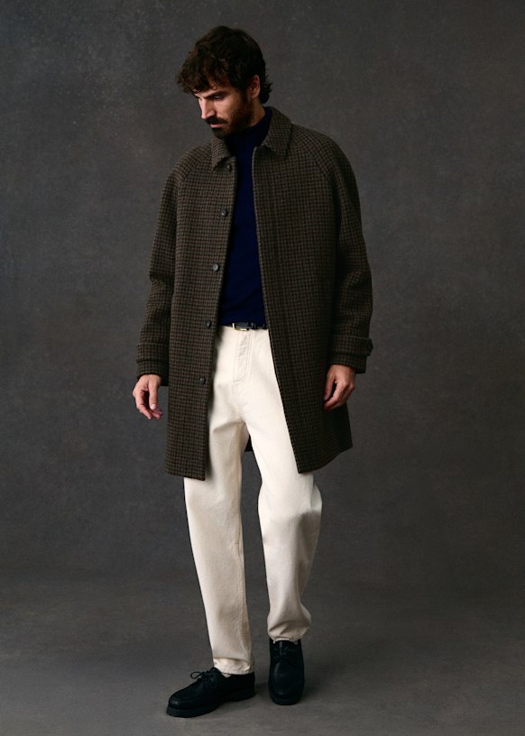 Weldon Coat - Charcoal Grey Speckled - Wool - Octobre Éditions