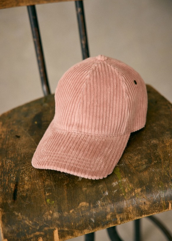 Pink corduroy hat top