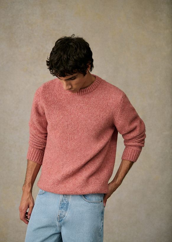 Pull rose en laine clearance