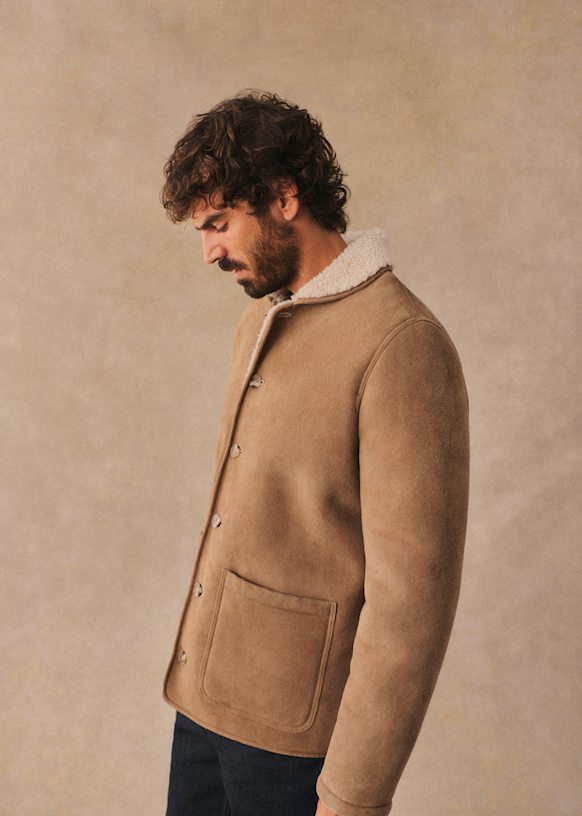 Lomond Coat - Camel - Sheep leather - Sézane