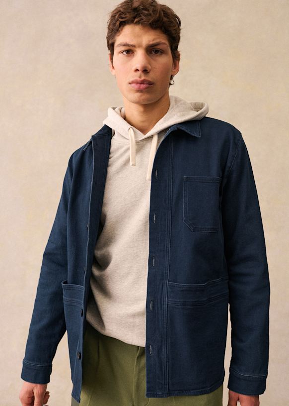 Organic cotton denim jacket clearance