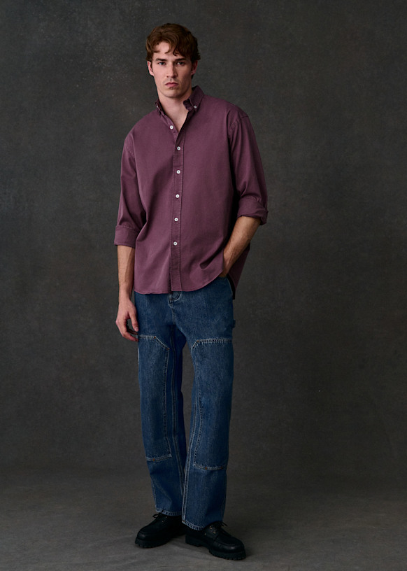 Charlie Oversize Shirt - Washed Blue - Cotton - Sézane