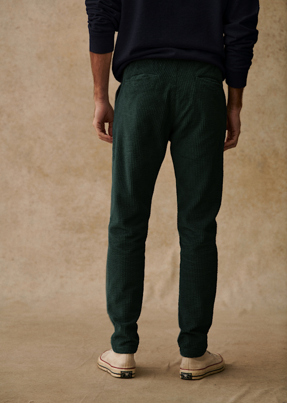 Danny Velvet Trousers - Dark Green - Organic cotton - organic