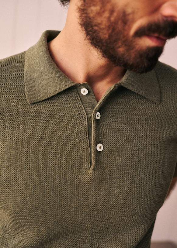 Sawyer Polo - Mottled Beige - Organic cotton - organic textile