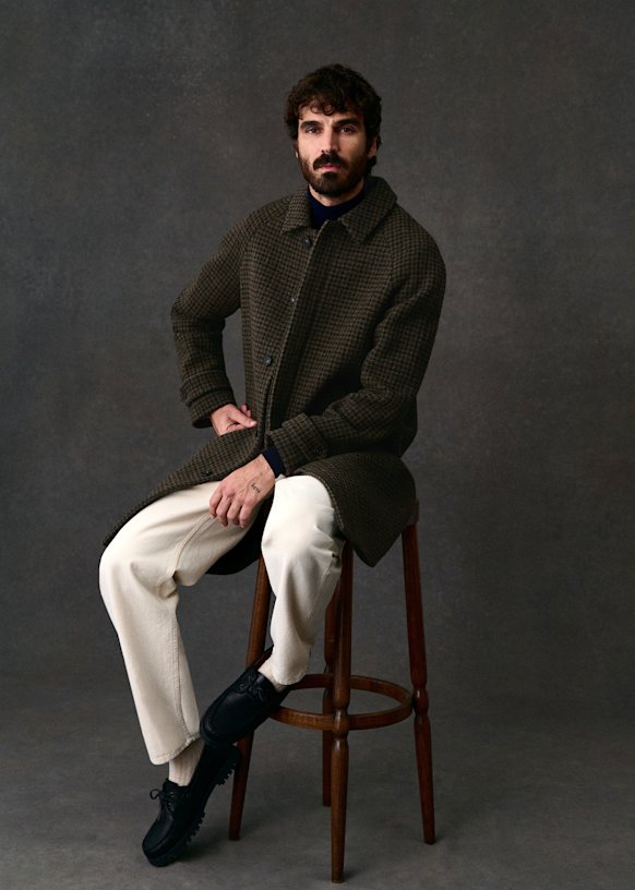 Weldon Coat - Charcoal Grey Speckled - Wool - Sézane