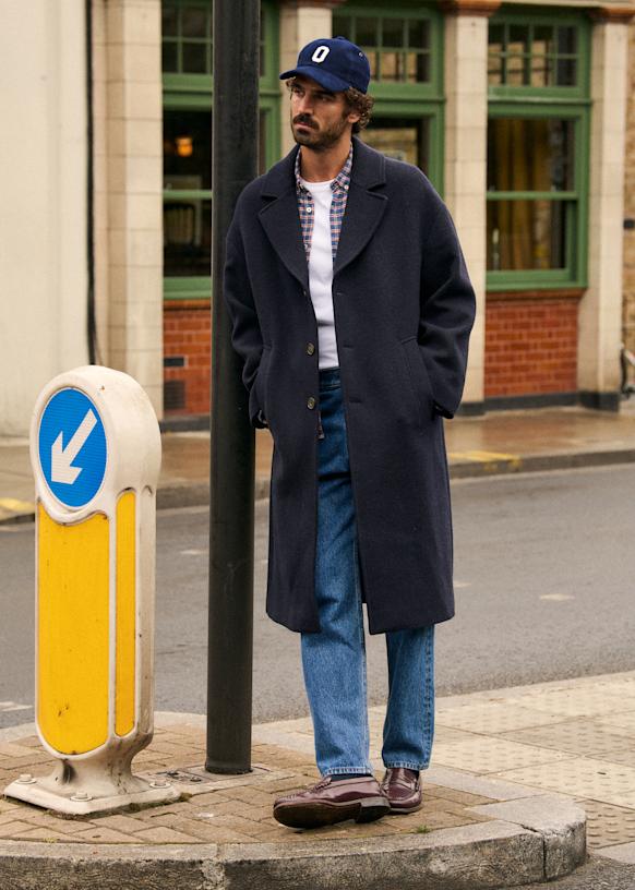 Hugh Coat Navy Wool Sezane