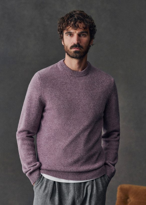 Flynn Sweater - Mottled Mauve - Wool - Sézane