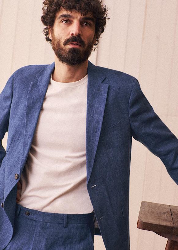 Veste Deon - Bleu Chiné - Lin - Octobre Éditions