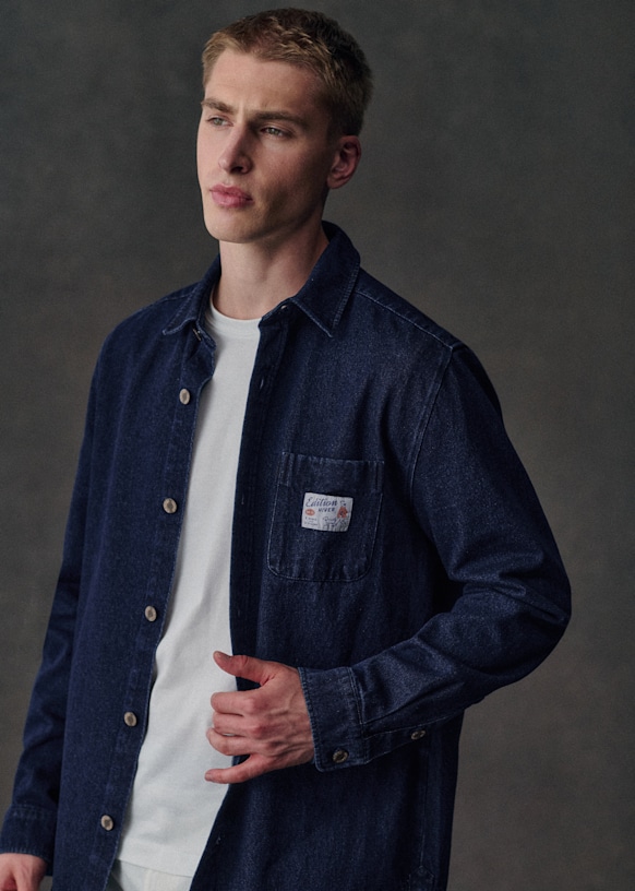 Lars Édition Hiver Overshirt - Denim - Cotton - Sézane