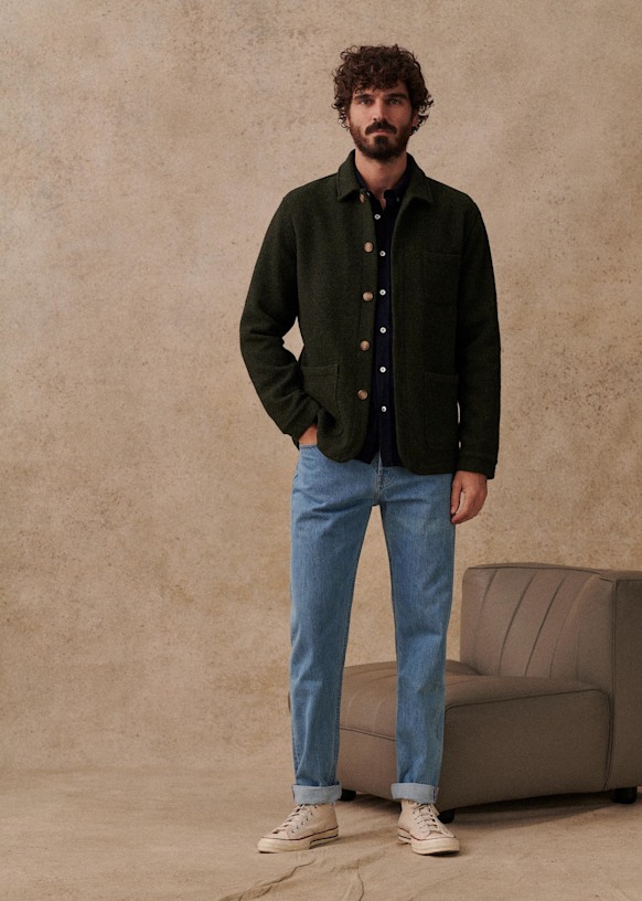 Nelson Jacket - Olive Green - Wool - Octobre Éditions