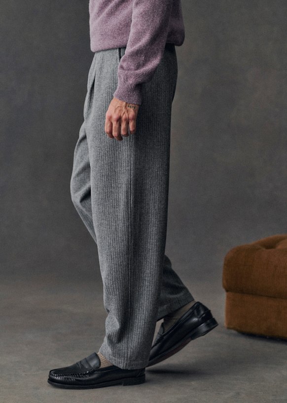 Maddox Straight Pants - Light Brown - Wool - Sézane