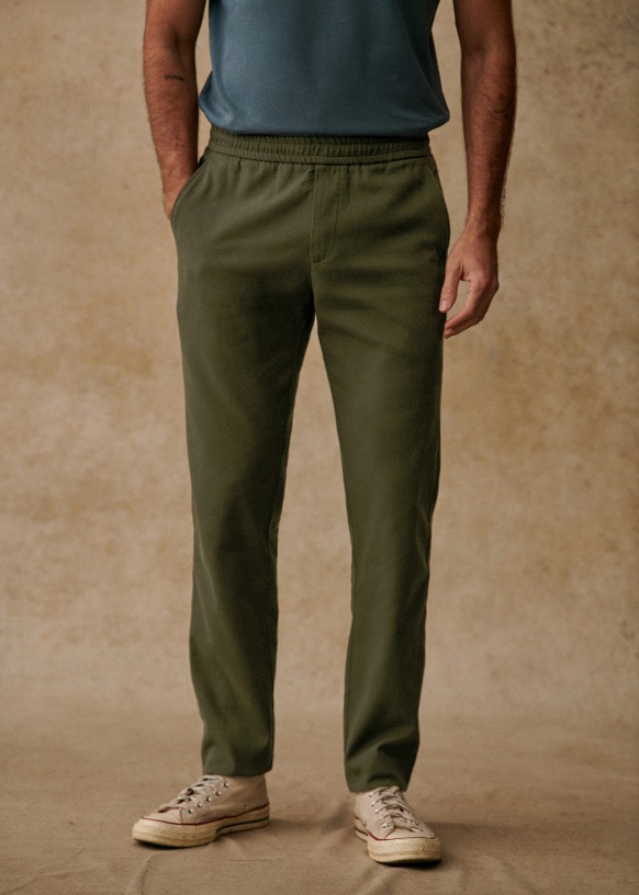 Green Alva drawstring organic-cotton trousers | YMC | MATCHES UK