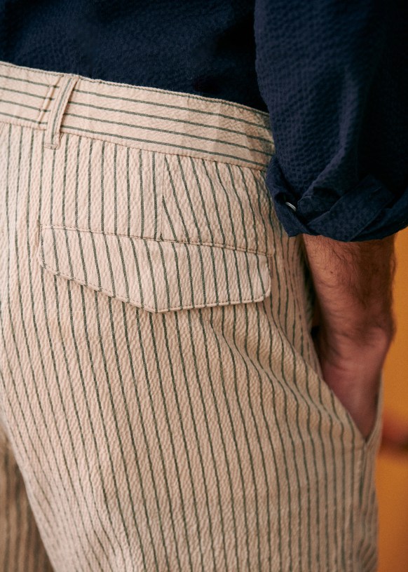 Tan striped pants hotsell